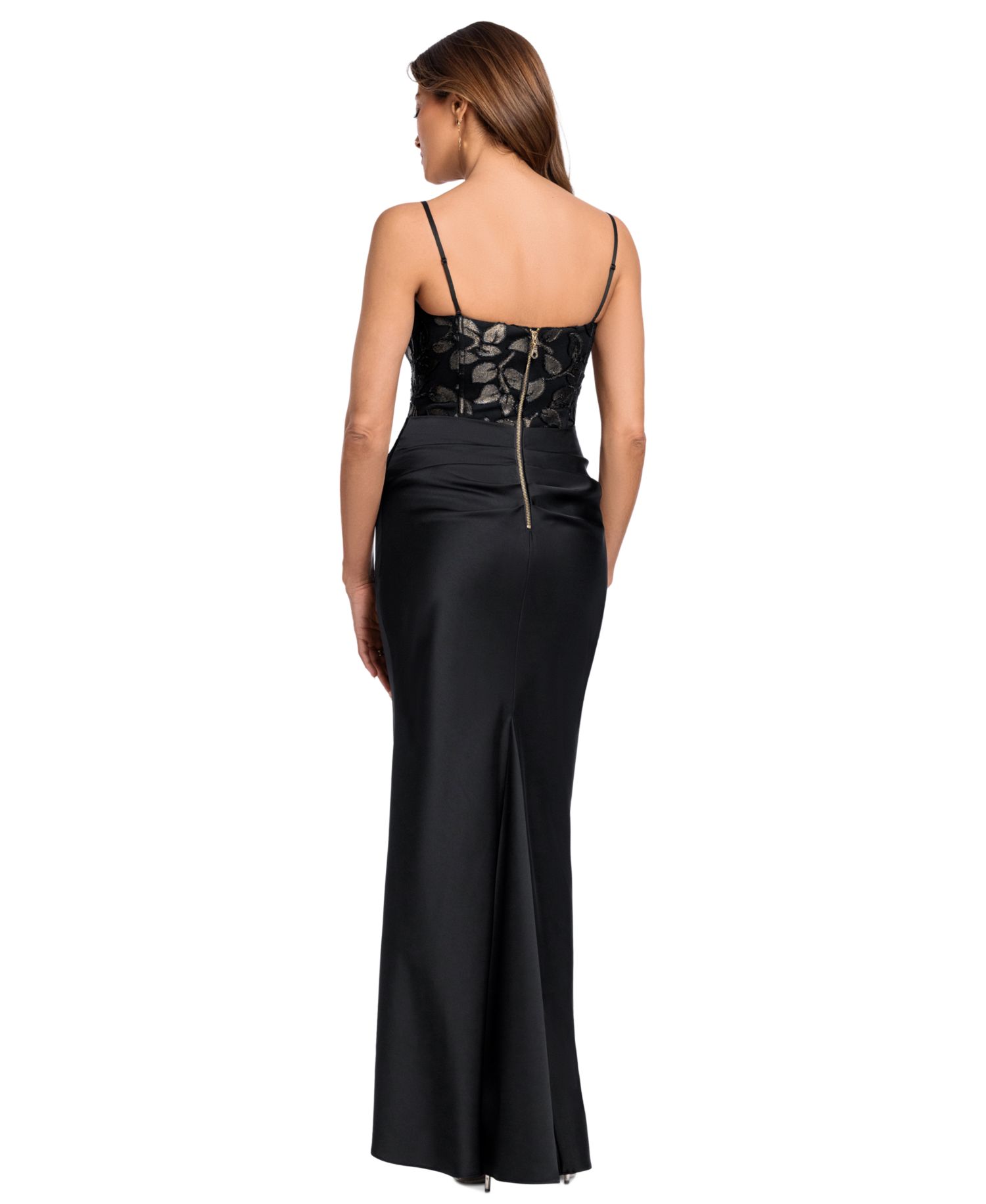 Women's Floral Square Neck Gown