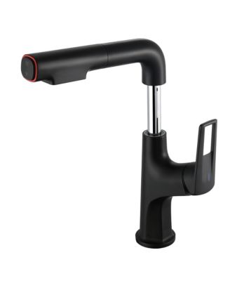 Single Hole   Vessel Bathroom Faucet Pull Down with Lift Spout Dual Spray Modes for Sink