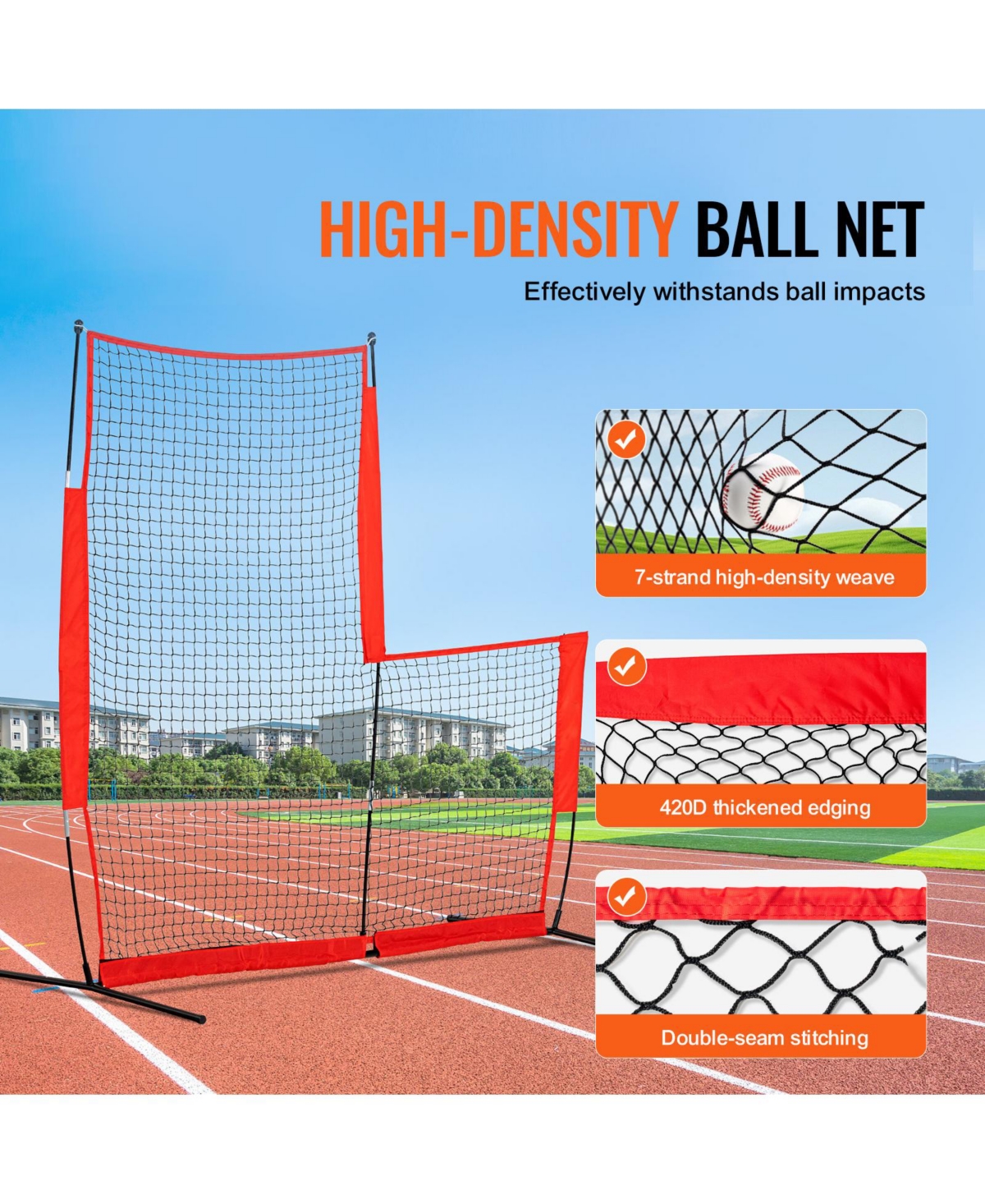 Vevor L Screen Baseball Pitching Net for Batting Cage Softball Screen