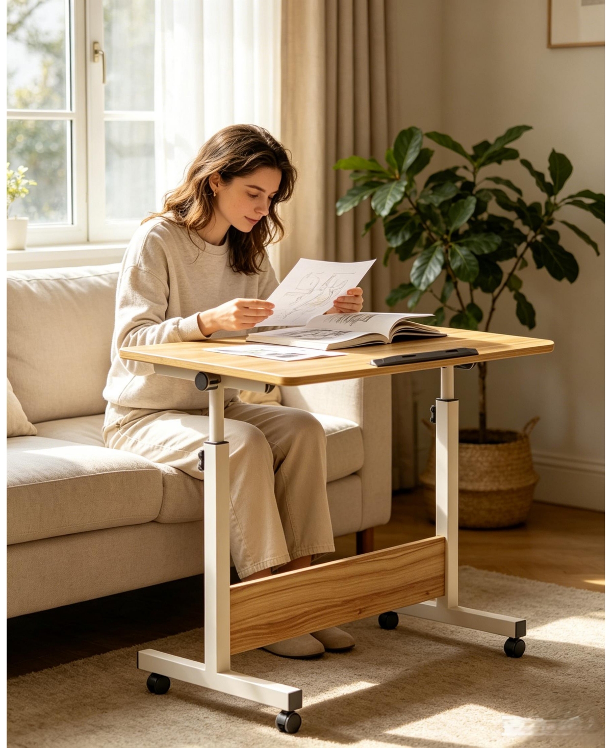 homfan Adjustable Standing Desk on Wheels