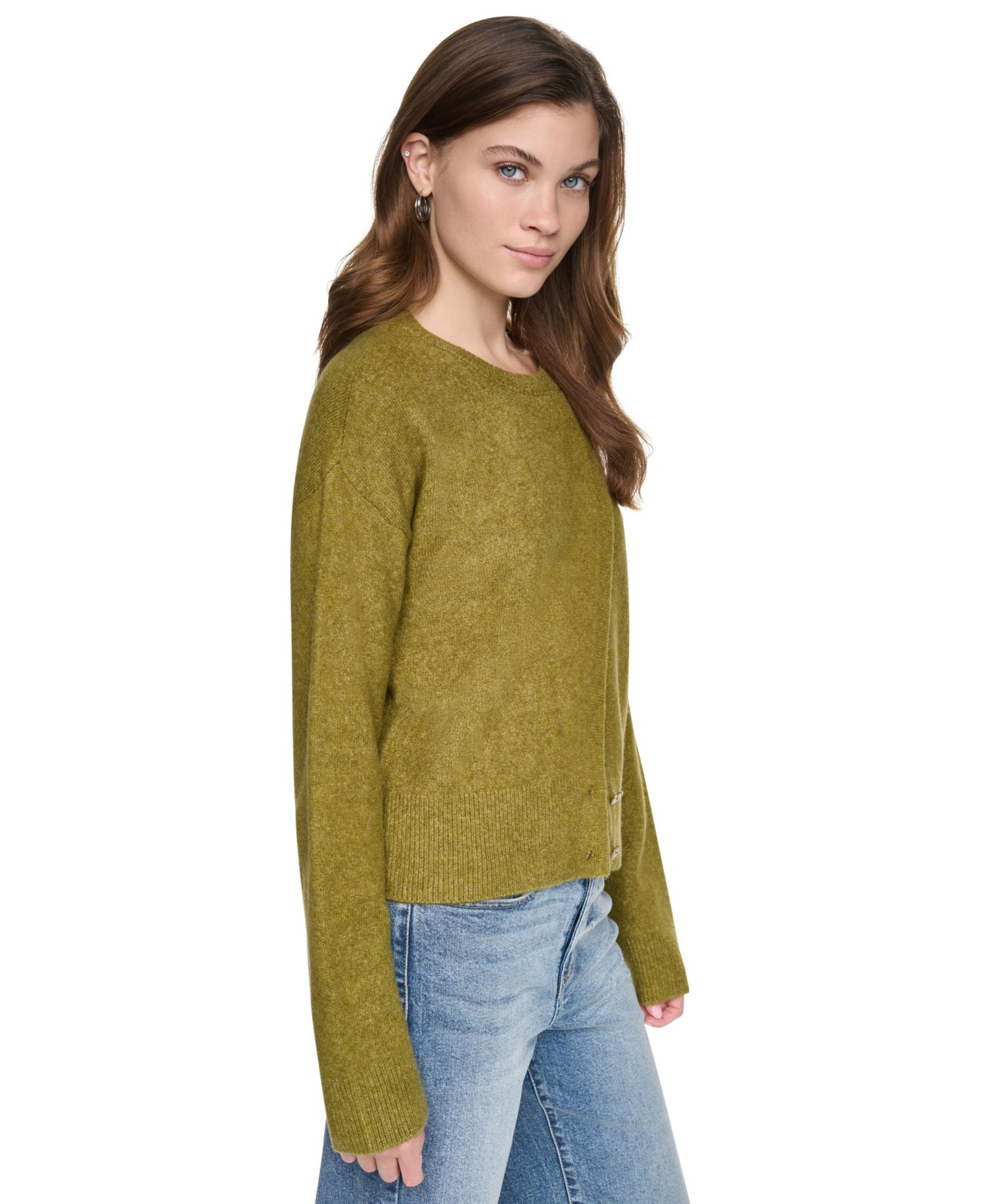 Women's Asymmetric Detailed Crewneck Sweater