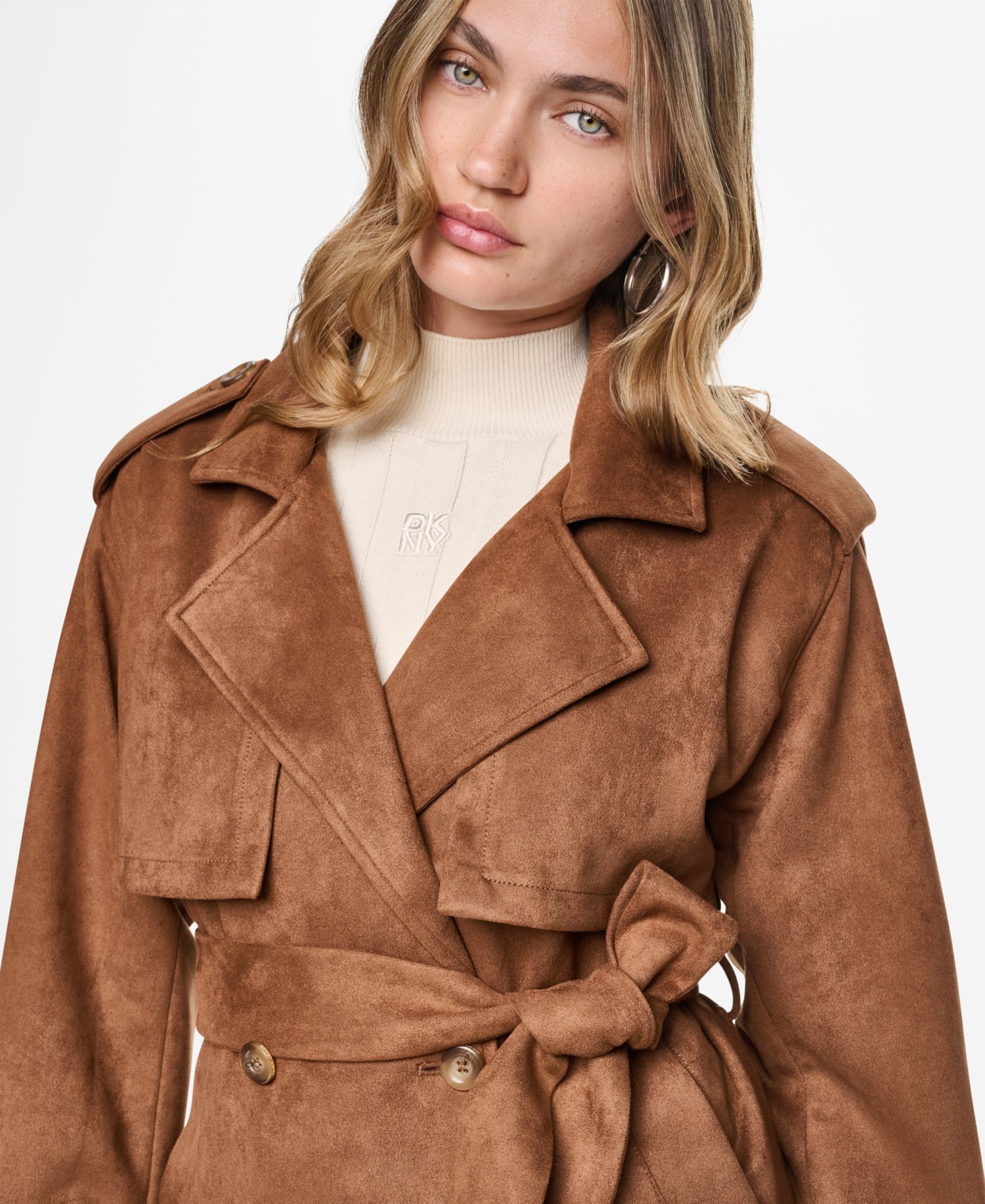 Women's Faux Suede Short Trench Jacket