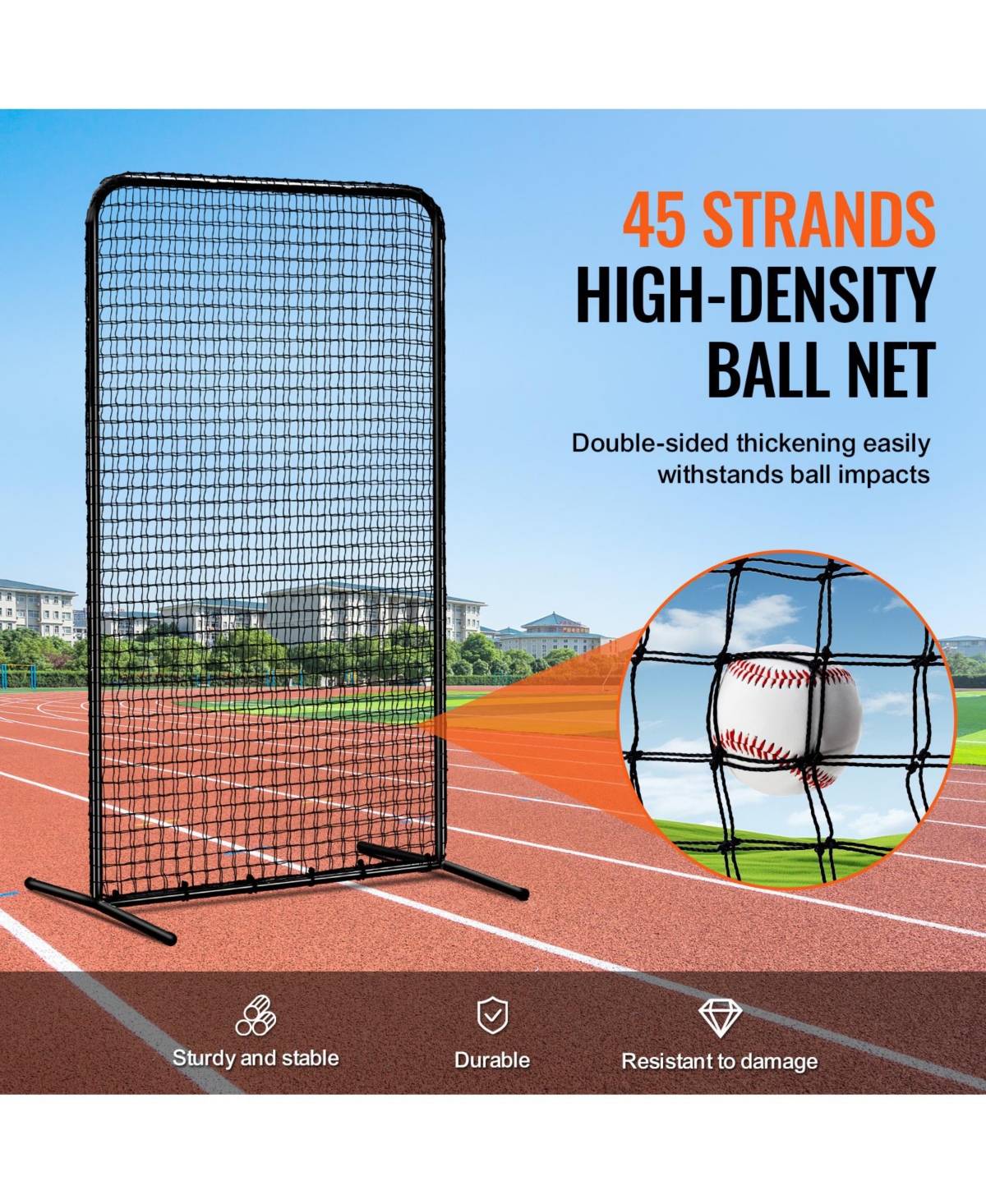 Vevor I Screen Baseball Pitching Net for Batting Cage Softball Screen 7x4ft