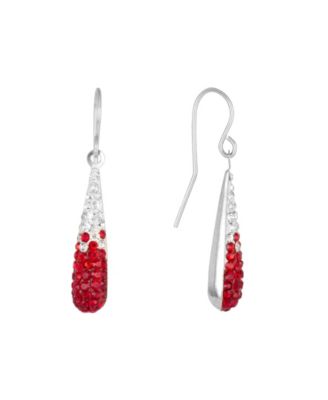 Crystal Pave Gradation Teardrop Drop Earrings