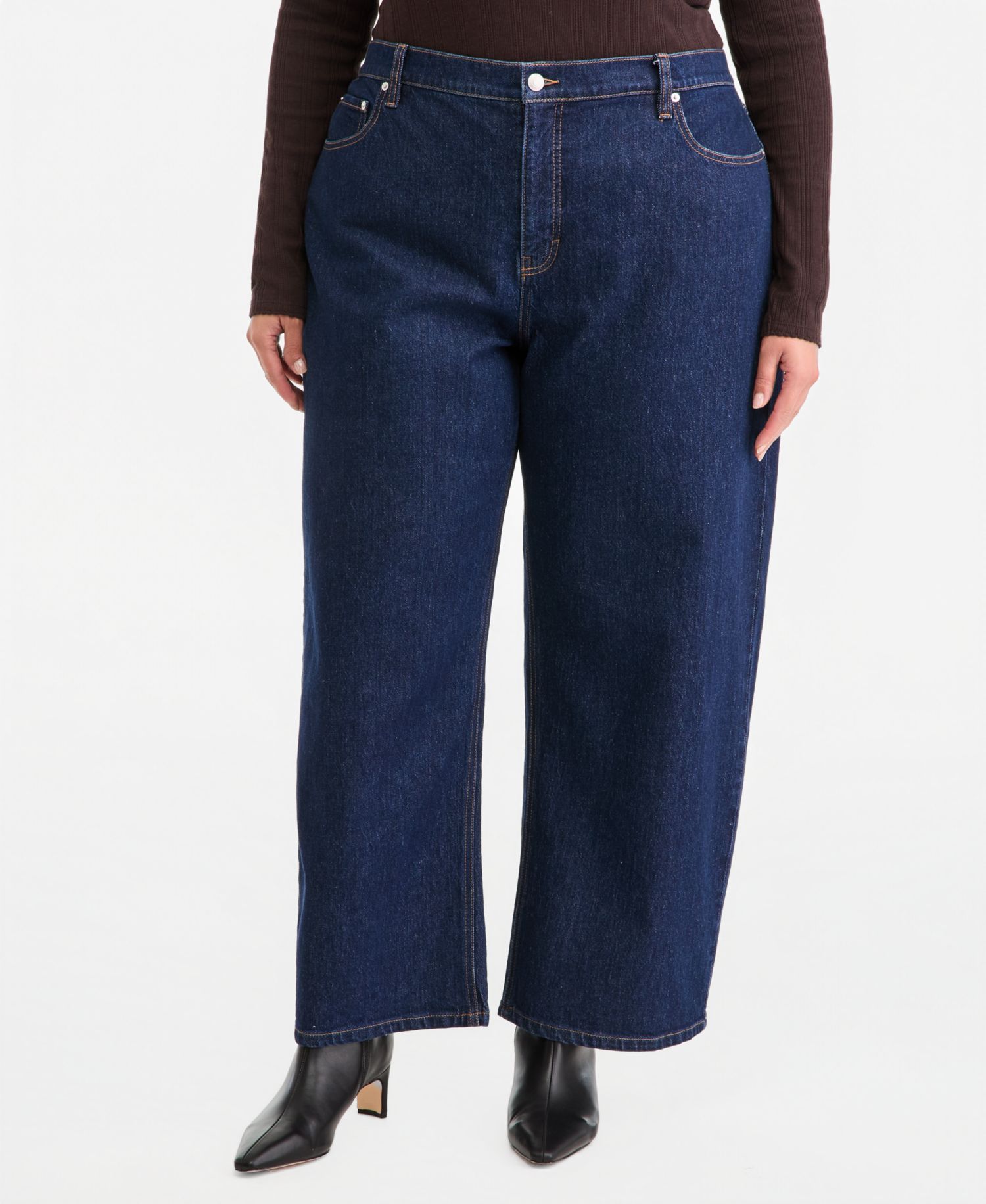 Plus Size Low-Curve Wide-Leg Mid-Rise Jeans