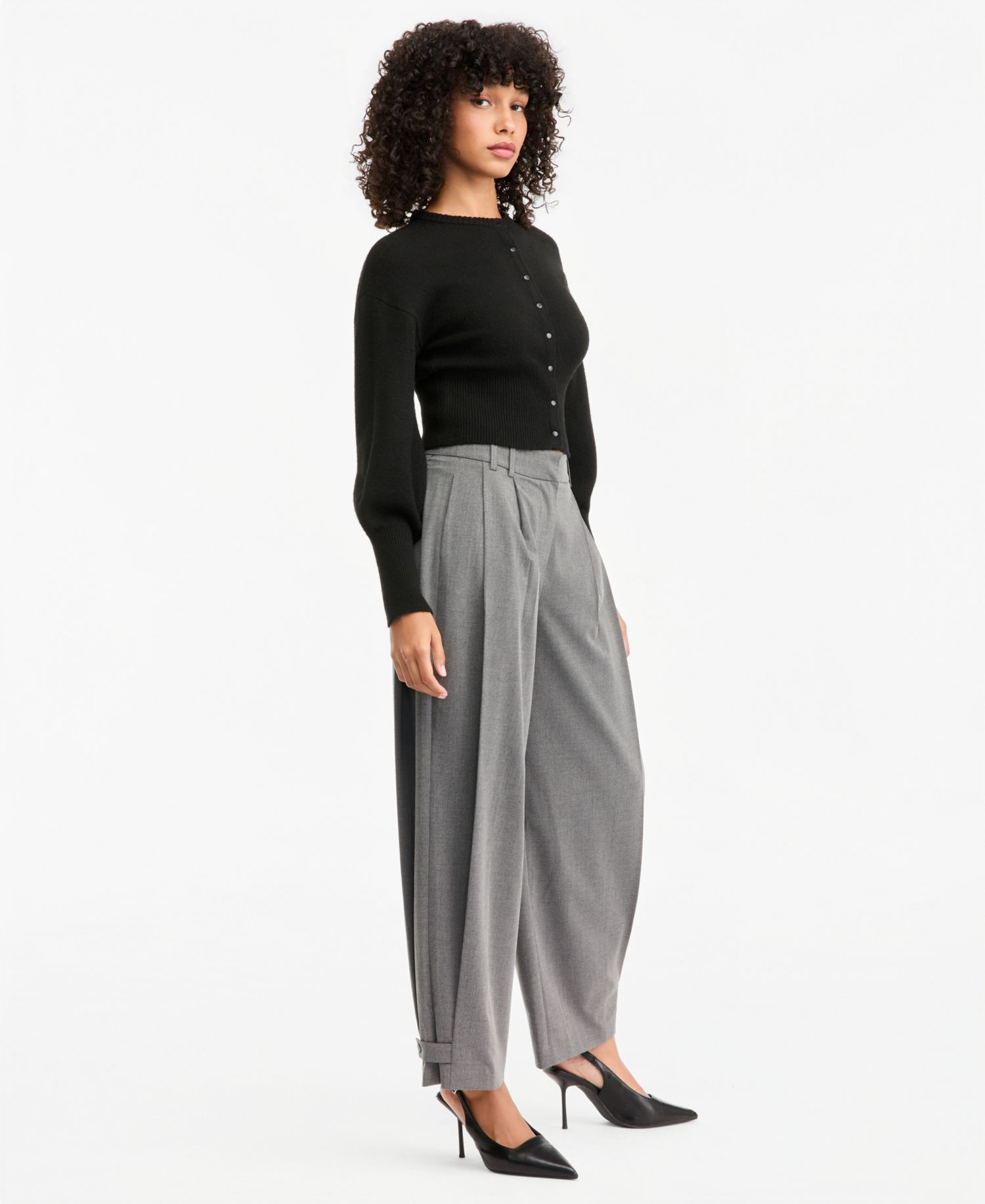 Women's Pleated Suiting High-Rise Wide-Leg Pants