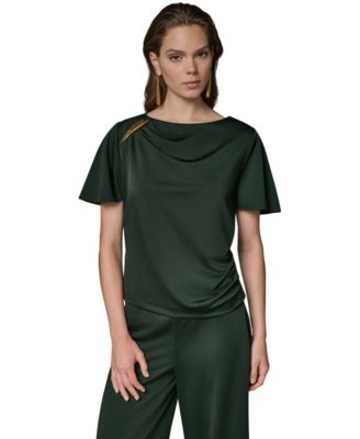Women's Ruched Side Short-Sleeve Top