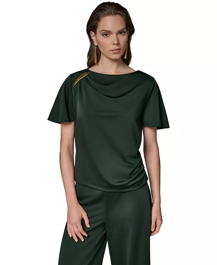 Women's Ruched Side Short-Sleeve Top
