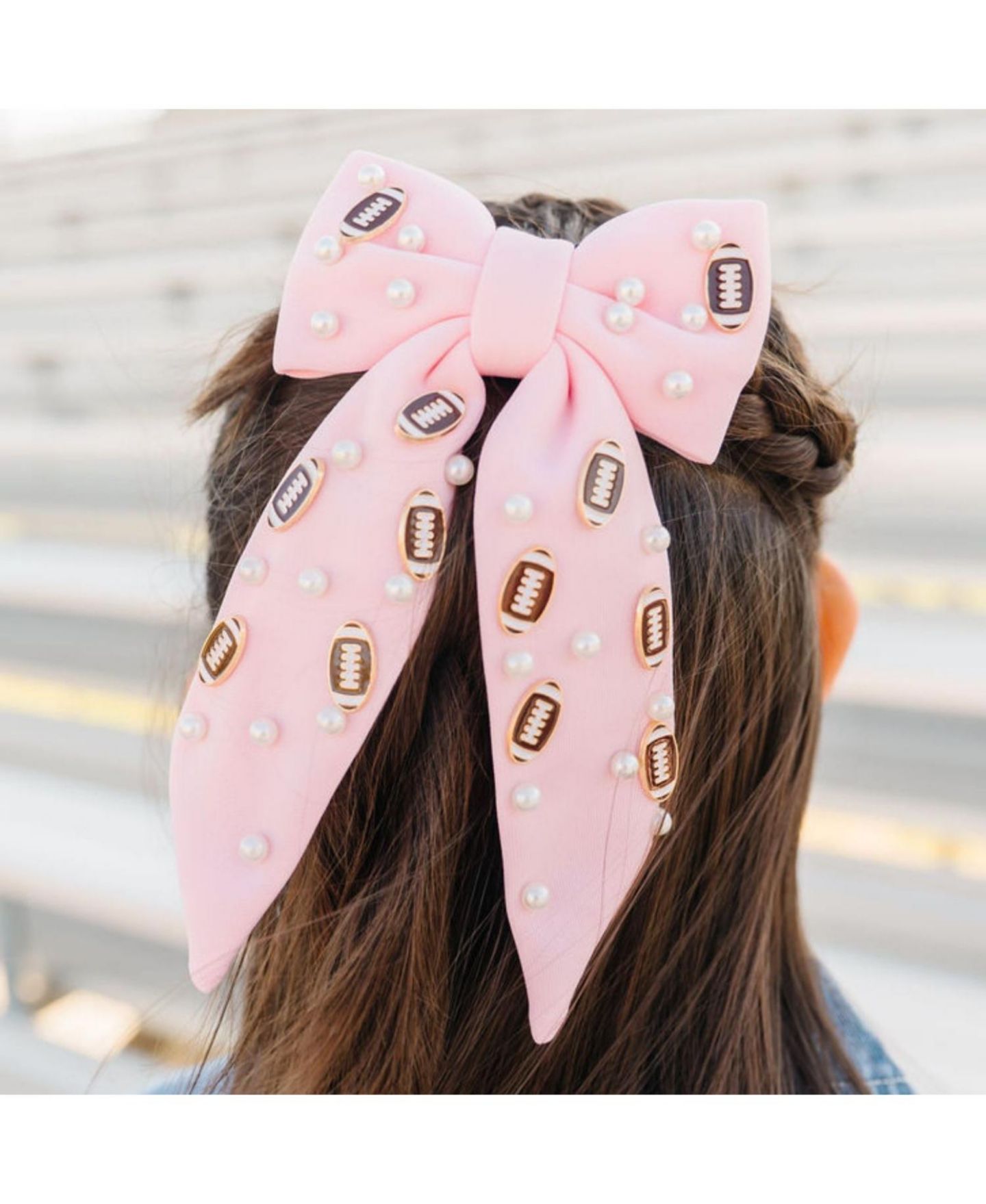 Аксессуары для волос Sweet Wink Football Pearl Bow Clip для девочек, цвет: Розовый — фото 3