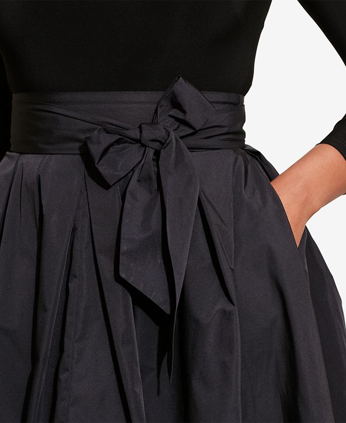 Lauren Ralph Lauren Plus Size Jersey-Taffeta Dress - Macy's