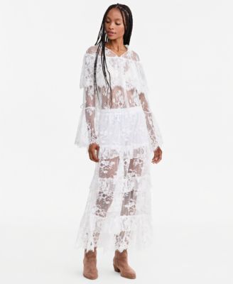 Women's Lace Tiered Maxi Skirt