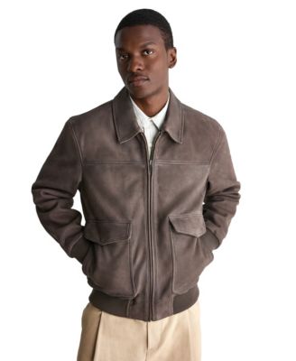 Men's Leather Bomber Jacket