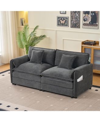 Oversized Chenille Loveseat Sofa, Oversized 2-Seater Small Cloud Couch, Modern Comfy Deep Seat Love Seat,Chenille