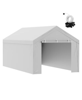 10 x 20 Feet Carport Replacement Cover with Sidewalls, Waterproof UV Canopy