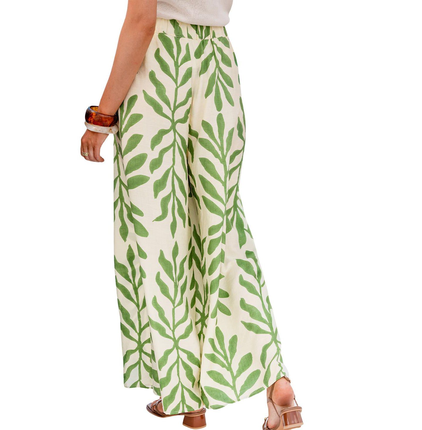 Женские брюки Cupshe Color Story Tropical, цвет: Пастельный зелёный — фото 3