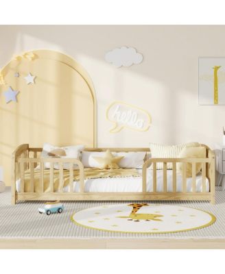 Twin Size Floor Fence Bed with Central Entrance