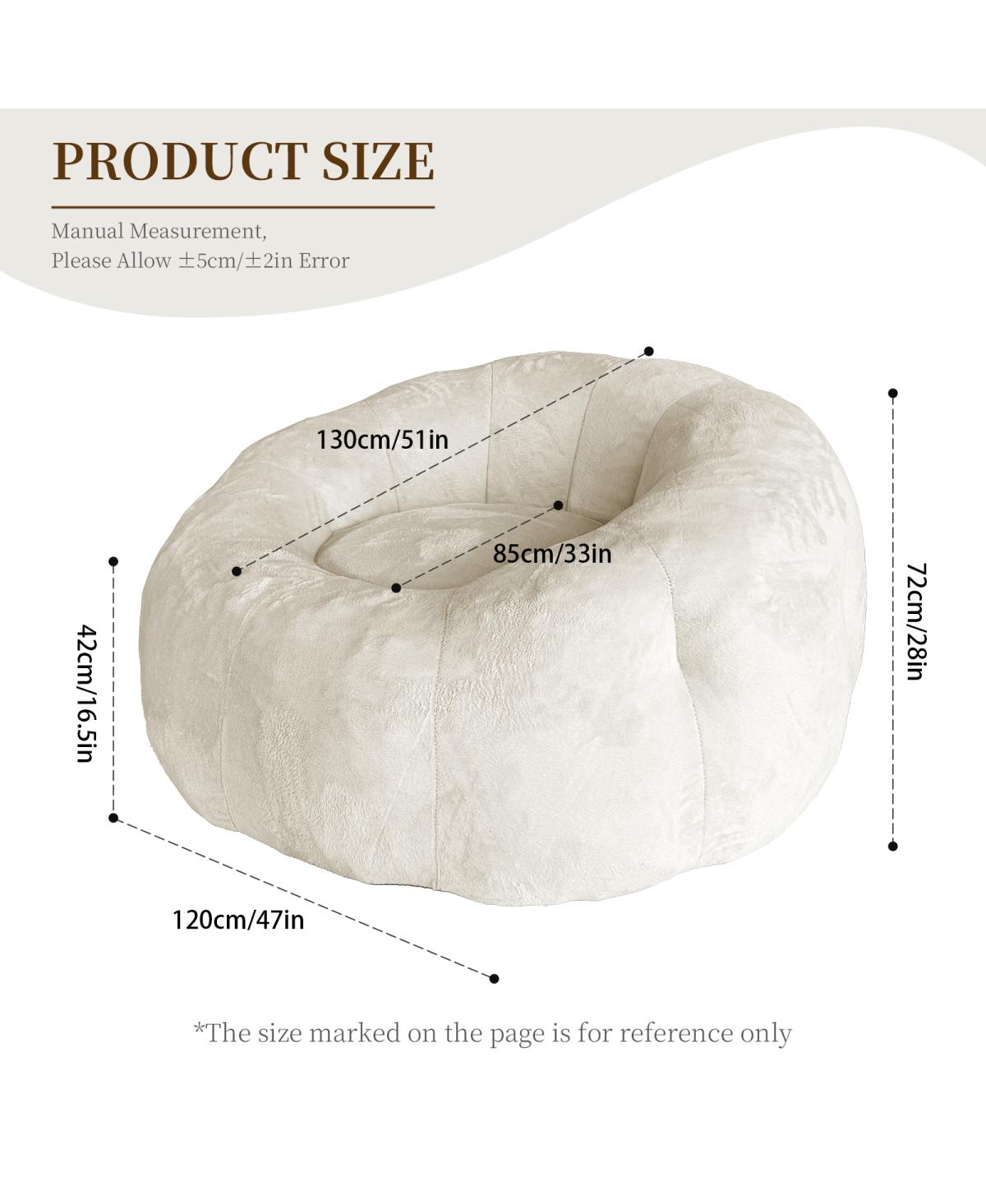 Streamdale Furniture Round Floral Bean Bag Chair: Comfortable Body-Contouring Support