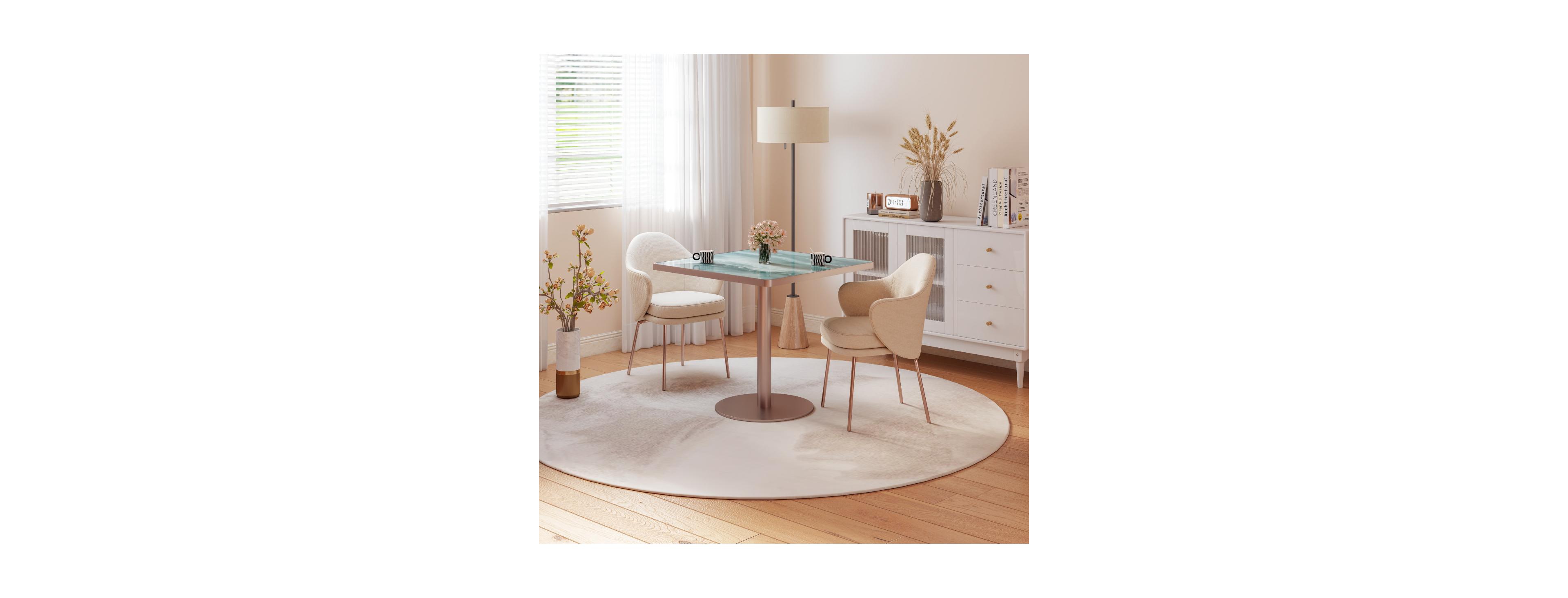 Streamdale Furniture 31.5" Round Sintered Stone Dining Table with Pedestal Base for Small Spaces