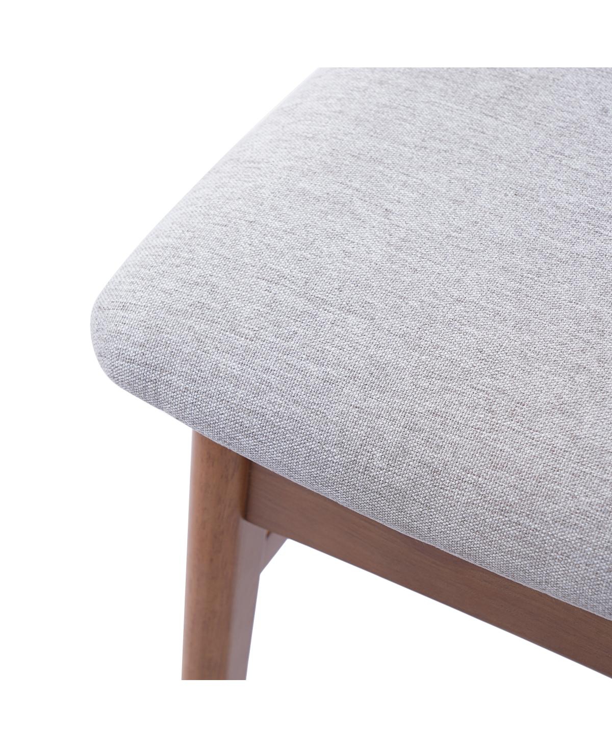 Streamdale Furniture 4-Piece Modern Scandinavian Dining Chairs, Curved Wood and Fabric