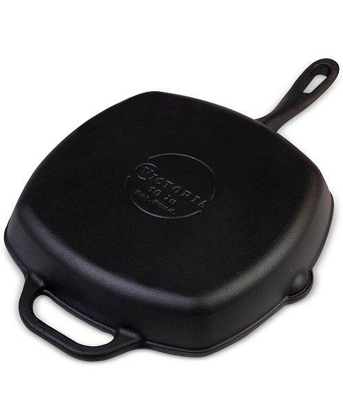 Victoria 10" Cast Iron Deep Grill Pan & Reviews Cookware Kitchen Macy's