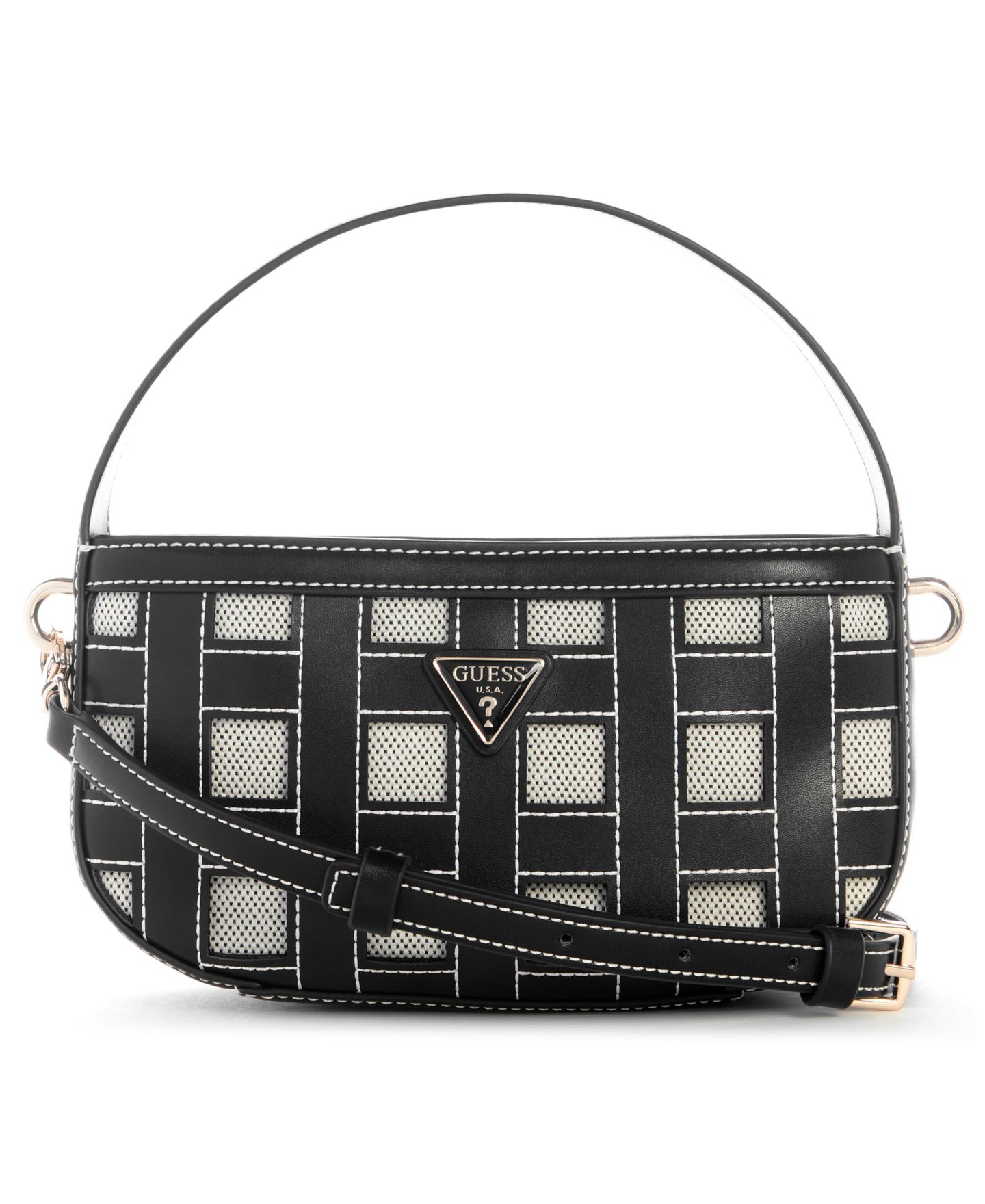 Женская сумка GUESS Frankie Small Hobo Handbag, цвет: Чёрный — фото 1