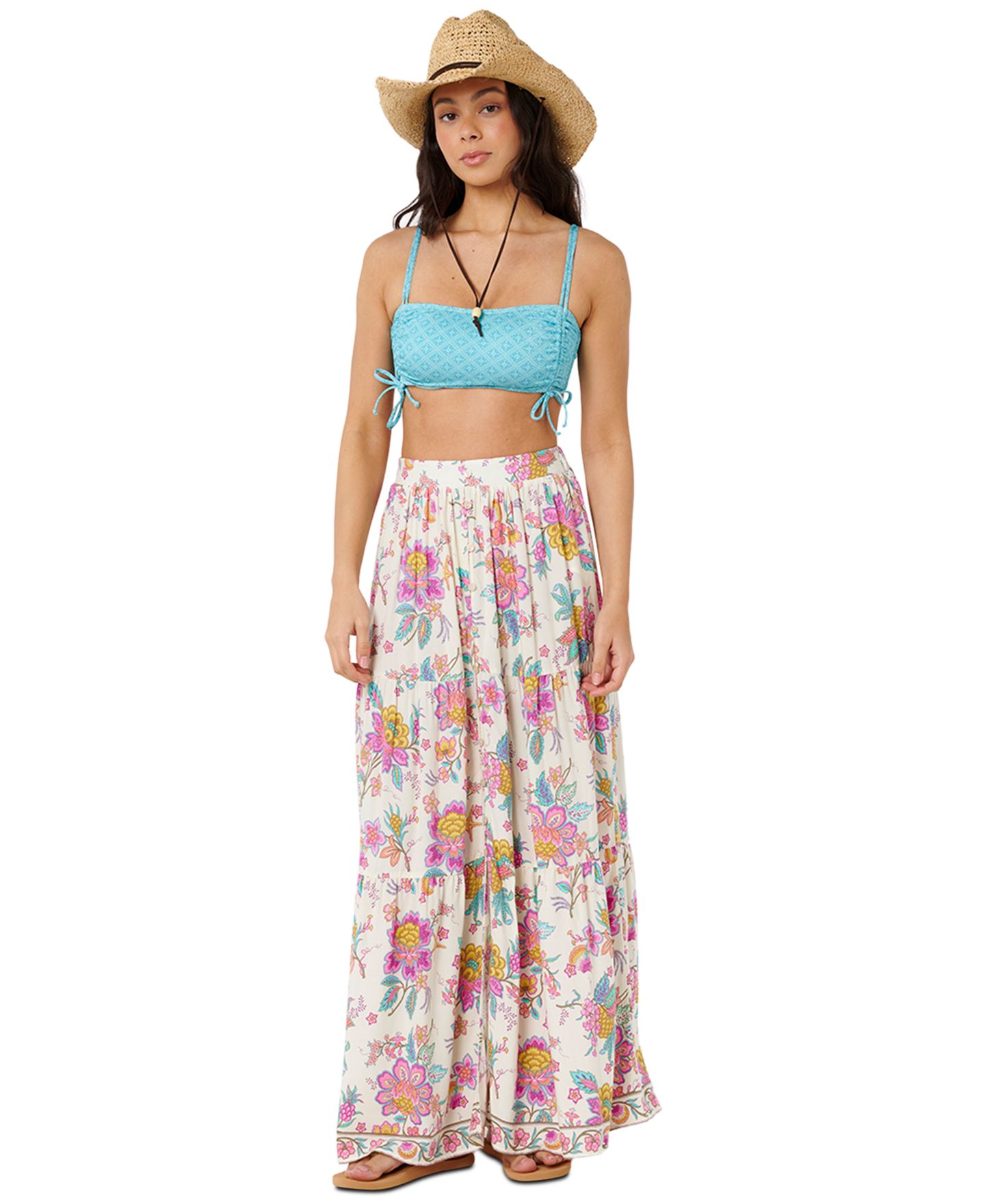 Женская юбка Rip Curl Half Moon Bay Button Through Maxi, цвет: Разноцветный — фото 2