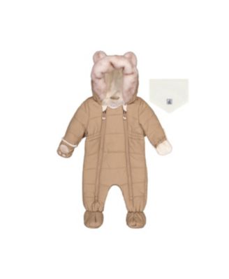 Baby ( 6M to 18 M ) Unisex One Piece Snowsuit for Car Seats Taupe