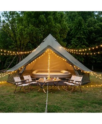 Oxford 9.8feet Family Bell Tent with Stove Jack - 4 Season Glamping Shelter
