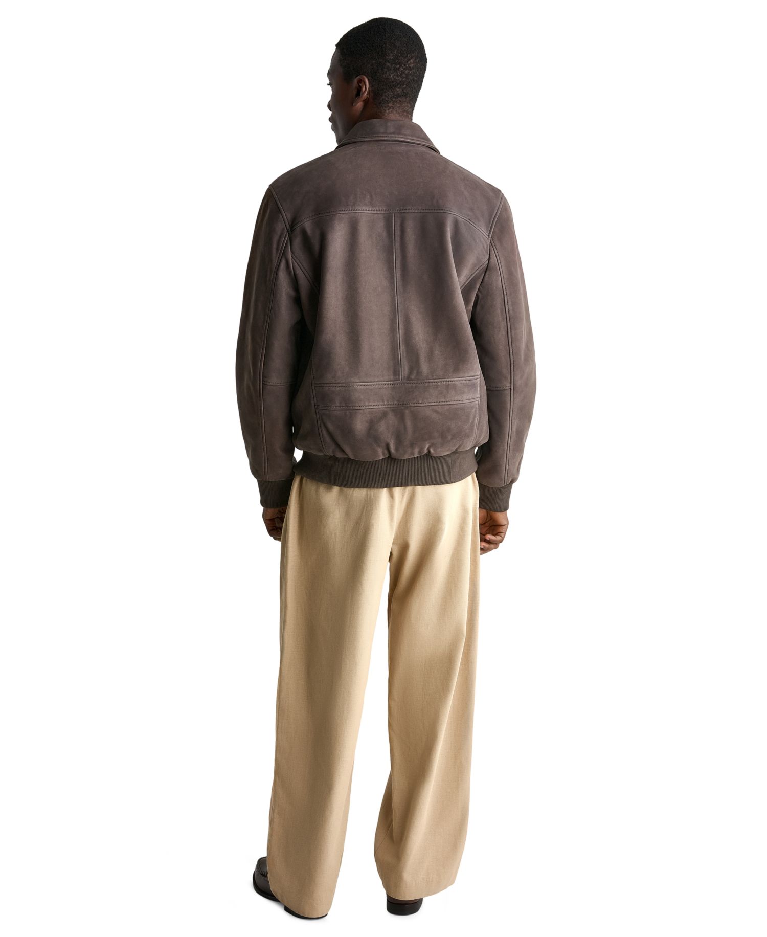 Men's Leather Bomber Jacket