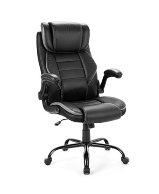 Ergonomic Executive Chair with Spring Lumbar Support, Adjustable Headrest, Flip-Up Arms, Recline, 350 lb Capacity