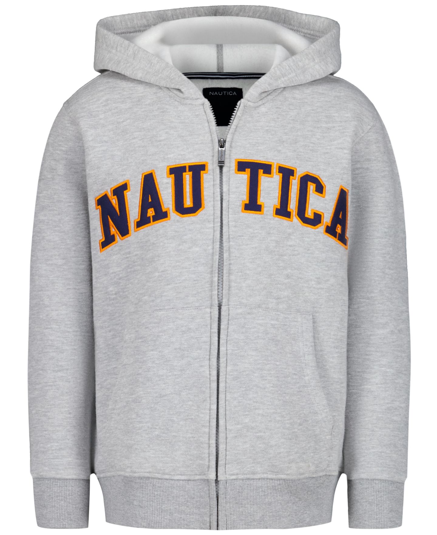 Худи Nautica Logo Applique Full-Zip для мальчиков, цвет: Серый меланжевый — фото 1
