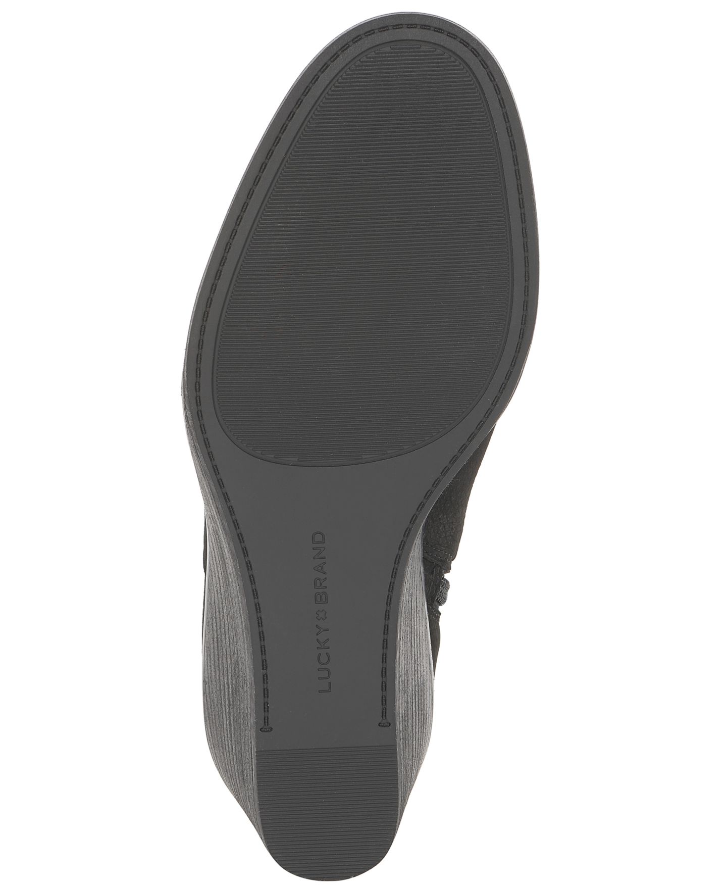 Женские ботинки Lucky Brand Zinlay Wedge Heel Booties, цвет: Чёрный кожаный — фото 5