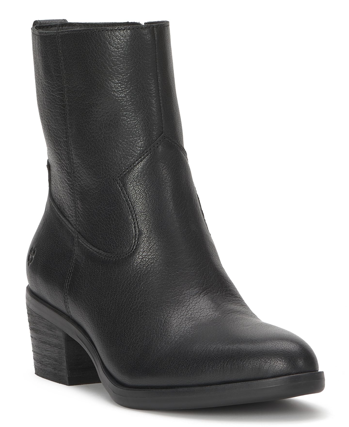 Женские ботинки Lucky Brand Flara Leather Almond Toe Ankle Booties, цвет: Чёрный кожаный — фото 1
