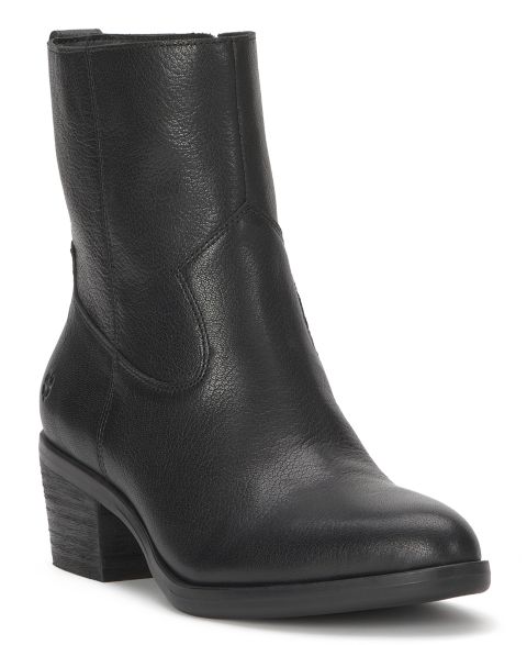Женские ботинки Lucky Brand Flara Leather Almond Toe Ankle Booties, цвет: Чёрный кожаный