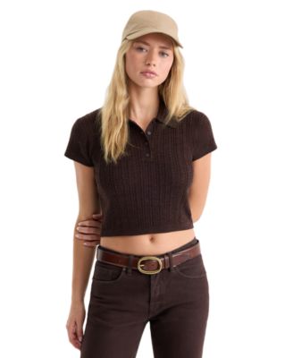 Women's Polo Collar Short-Sleeve Top