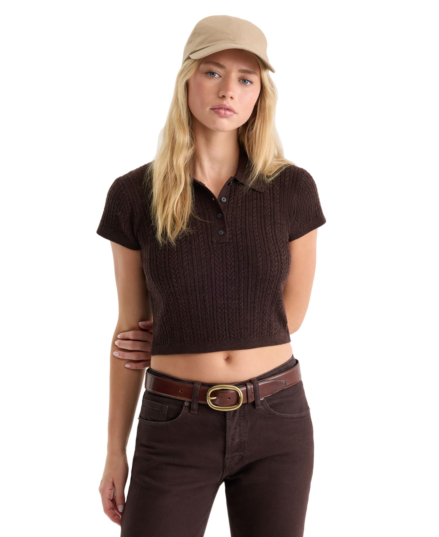 Women's Polo Collar Short-Sleeve Top
