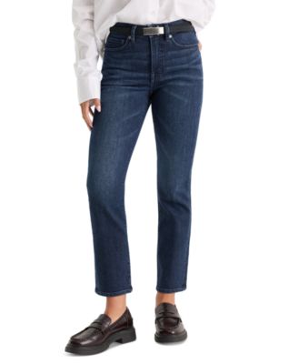 Petite Mid-Rise Straight Ankle Jeans