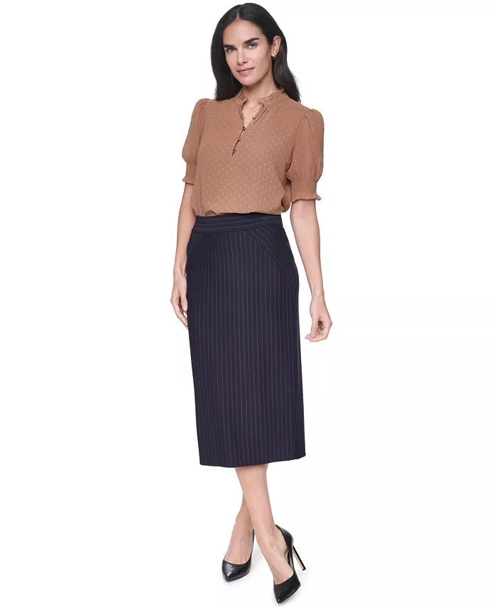 Women's Clip Dot Mock Neck Popover Top - thumbnail 6