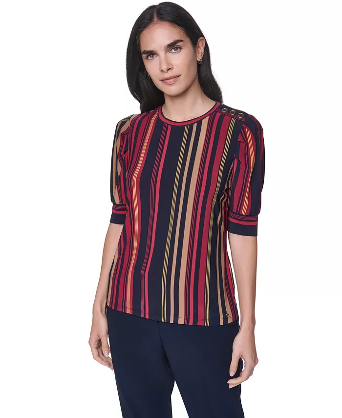 Women's Short-Sleeve Striped Top - thumbnail 4