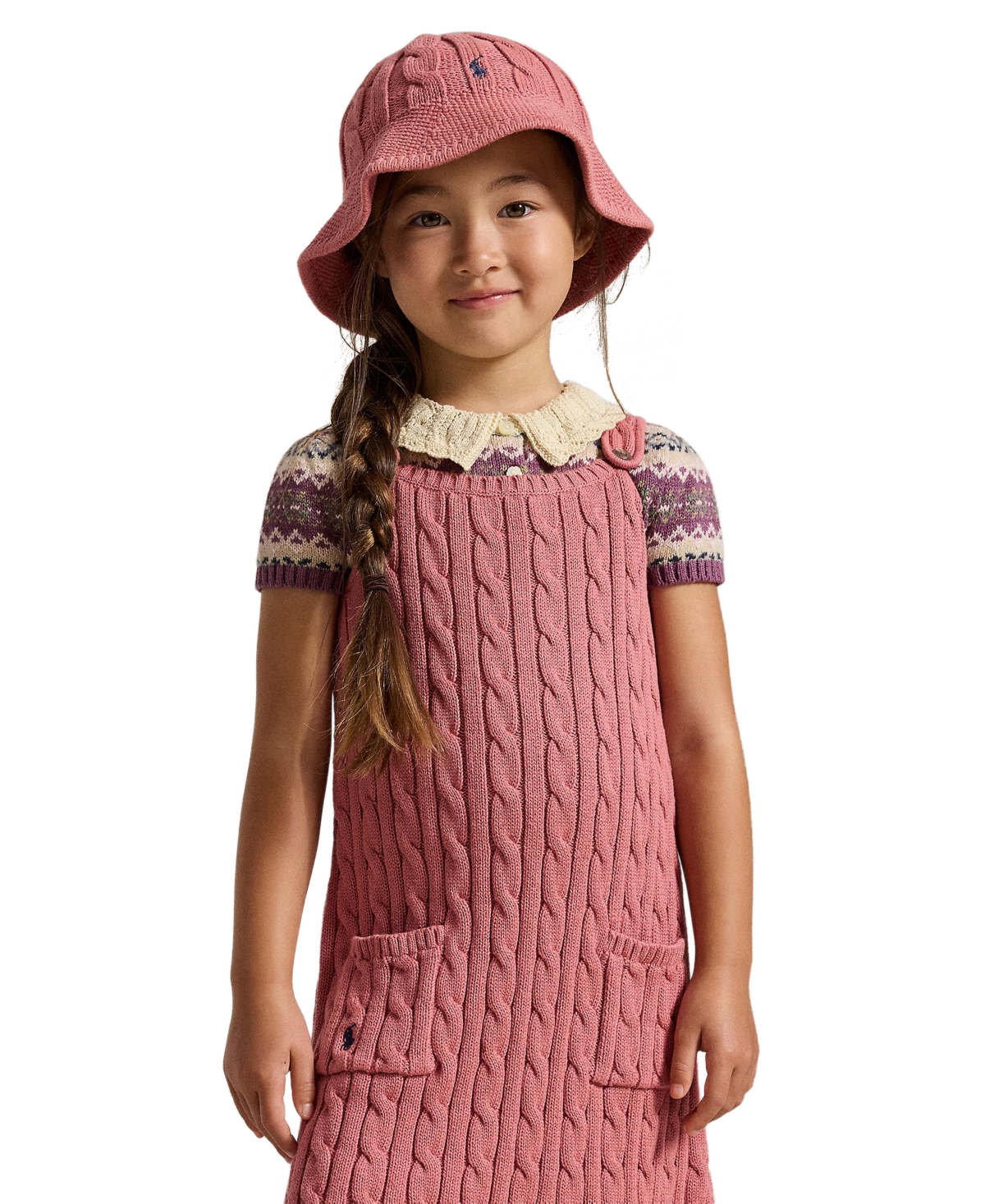 Polo Ralph Lauren Girls' 2T-6X Cable-Knit Cotton Sweater Dress