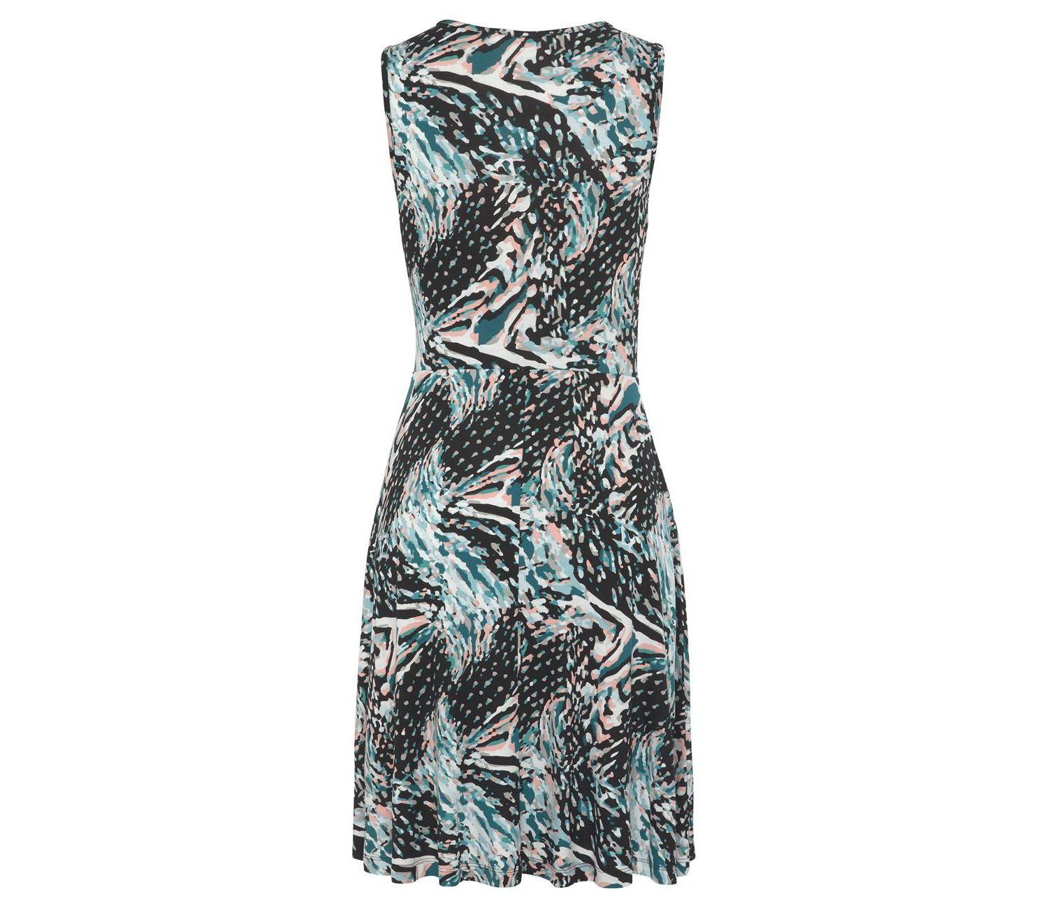Women's Viscose Printed Keyhole Fit-and-Flare Short Dress