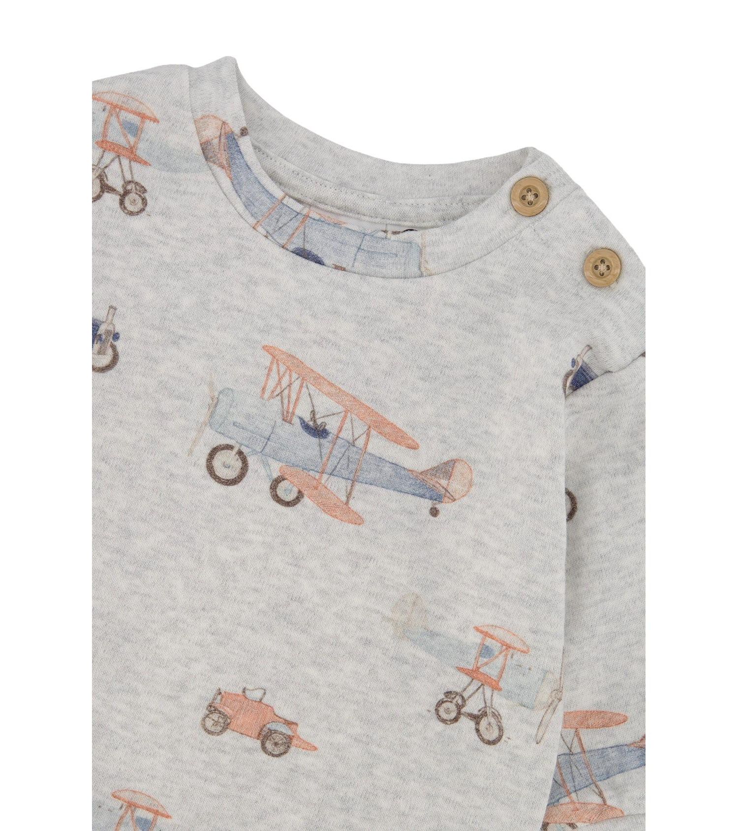 Baby Boys Cotton Pants and Top Set Printed Airplanes