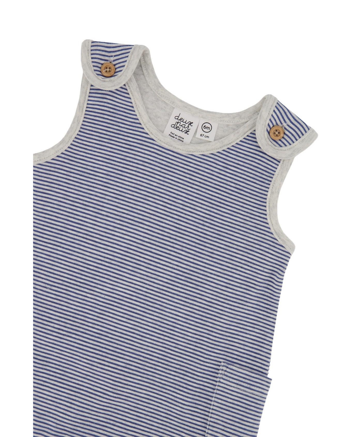 Deux par Baby Boy ( 3M to 24 M ) Cotton Onesie with Overalls Set Printed Transportation