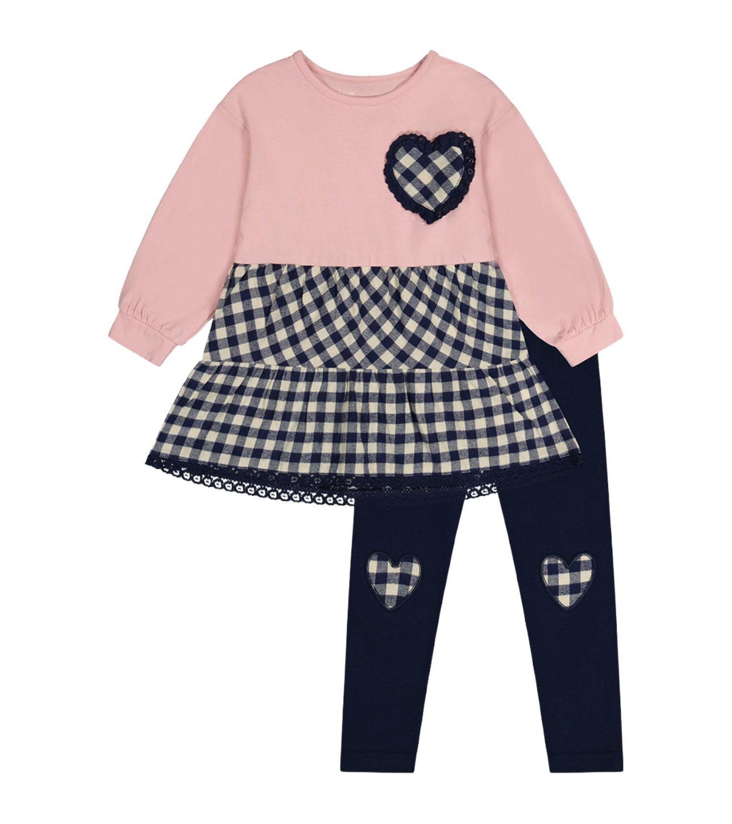 Baby Girl ( 3M to 24 M ) Tunic and Leggings Set Pale Dusty