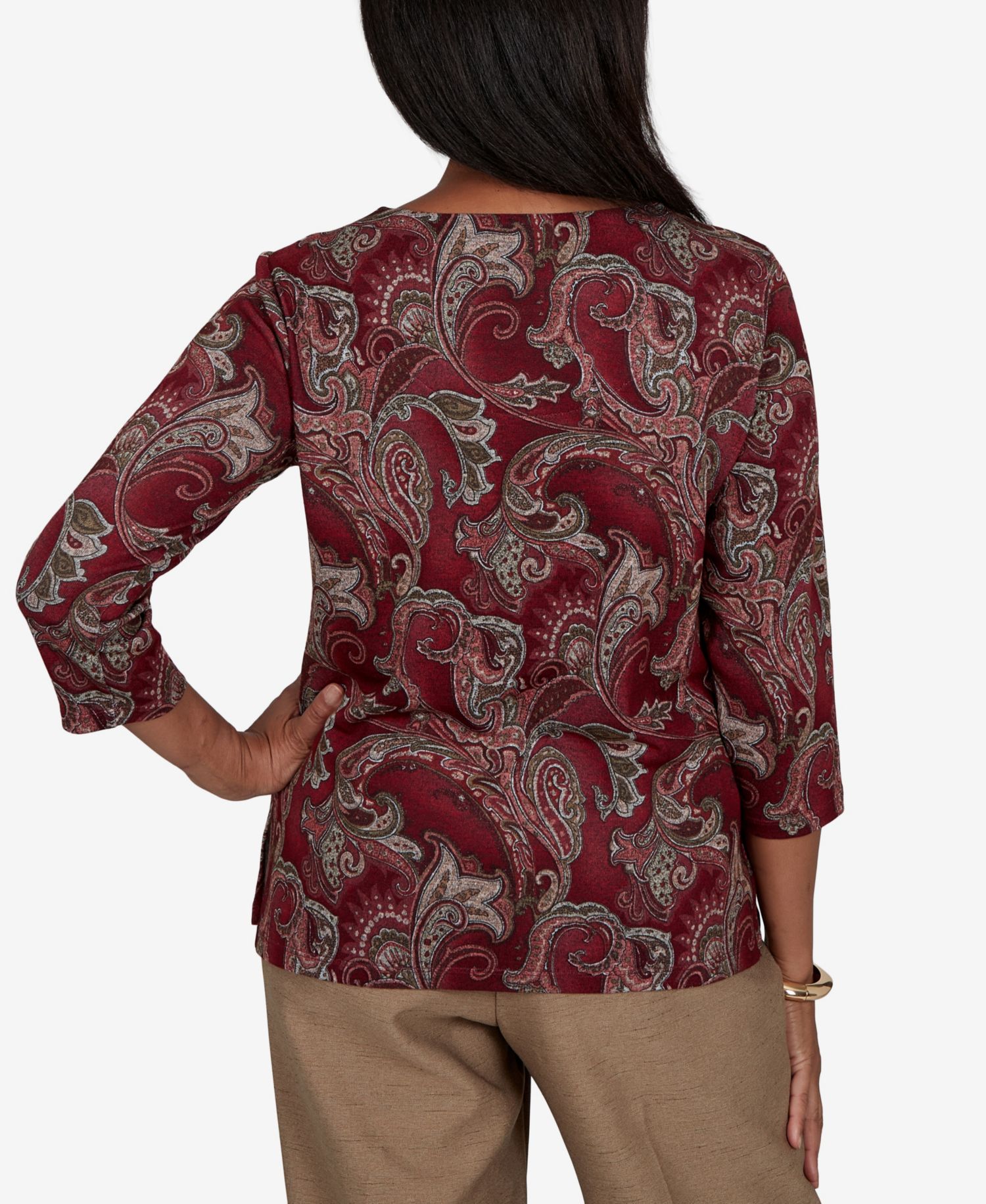 Women's Union Square Paisley Scroll Melange Knit Top