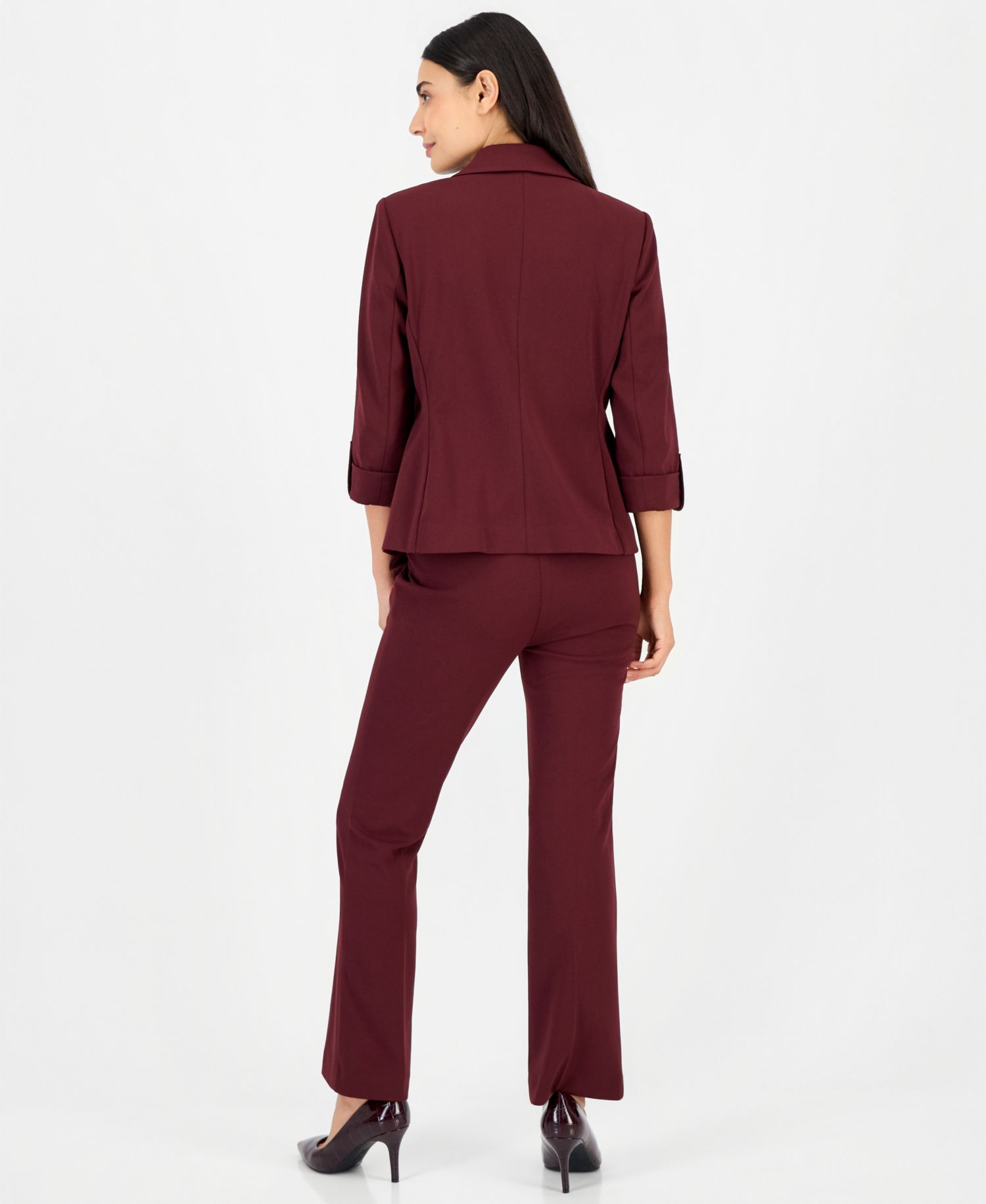 Petite Split-Neck Yoke Long-Sleeve Blouse