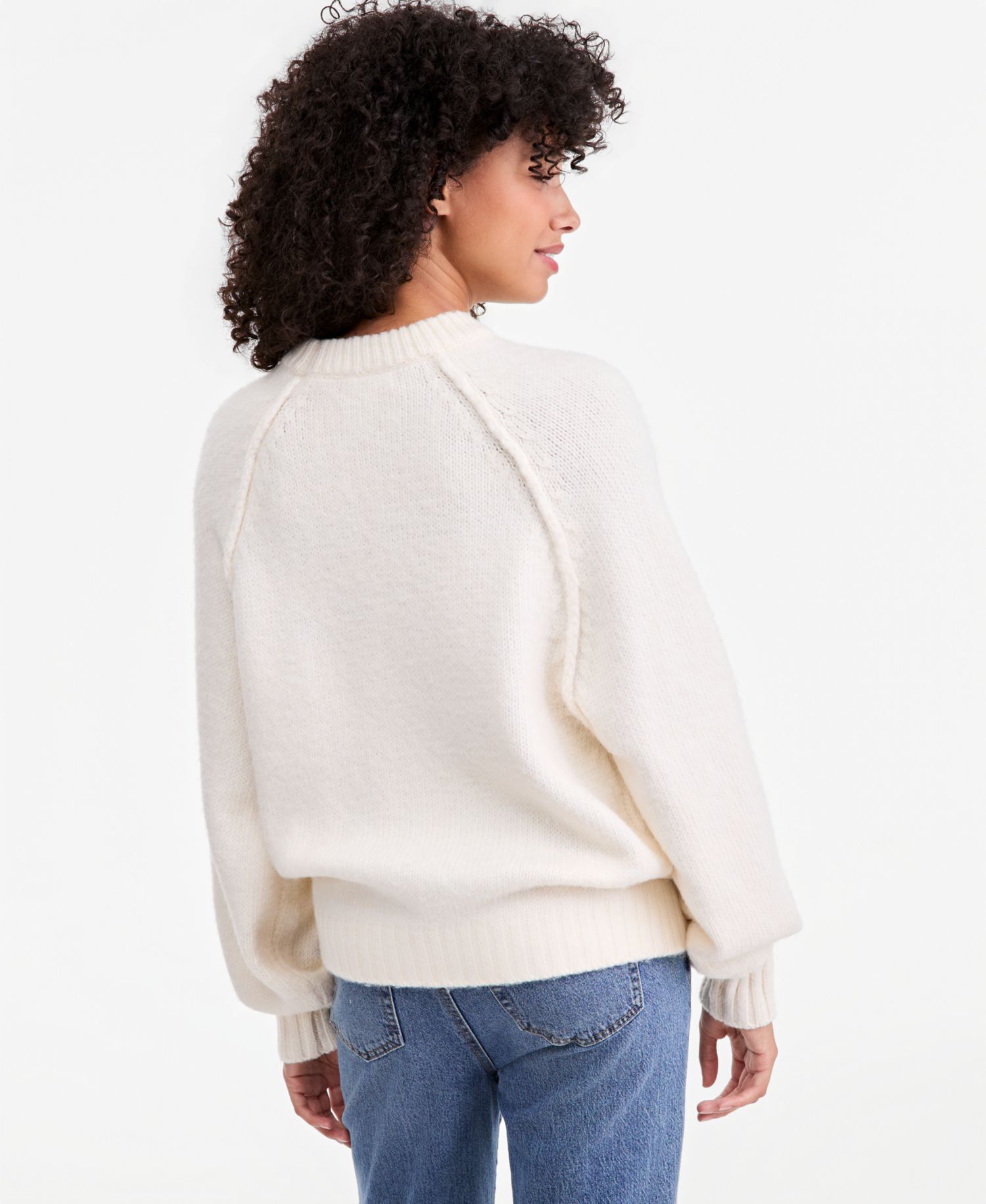 Petite Raglan Slouchy Crew Sweater