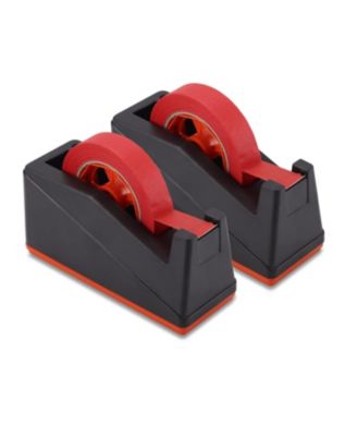 2 Pack Desktop Tape Dispenser With Non Skid Pad One Hand Cutting Multi Use
