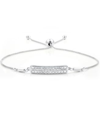 Diamond Bar Bolo Bracelet (1/6 ct. t.w.) in Sterling Silver