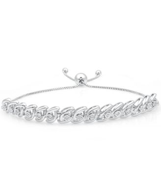 Diamond Wave Bolo Bracelet (1/6 ct. t.w.) in Sterling Silver
